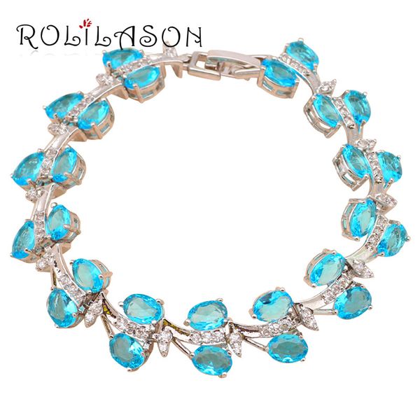 rolilason romantic style seawater blue zircon silver bracelets for women wedding item fashion jewelry tb542, Golden;silver
rolilason romantic style seawater blue zircon silver bracelets for women wedding item fashion jewelry tb542, Golden;silver