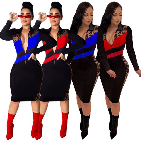 Women Sheath Bodycon Dress Zipper Deep V Long Sleeved Spring Giv Luxury Pencil Dress Vestidoes
Women Sheath Bodycon Dress Zipper Deep V Long Sleeved Spring Giv Luxury Pencil Dress Vestidoes