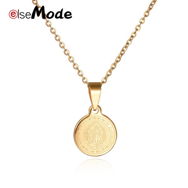 elsemode 2020 new fashion stainless steel coin necklace christian mary gold chain maxi necklace for women jewelry, Silver
elsemode 2020 new fashion stainless steel coin necklace christian mary gold chain maxi necklace for women jewelry, Silver