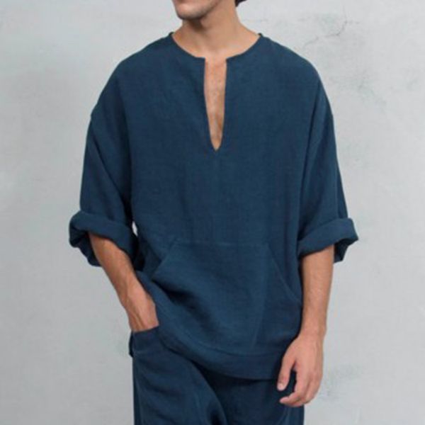 e-baihui 2021 europe and the united states men solid color shirt linen national wind middle east loose horn long-sleeved t-shirt male x037, White;black
e-baihui 2021 europe and the united states men solid color shirt linen national wind middle east loose horn long-sleeved t-shirt male x037, White;black