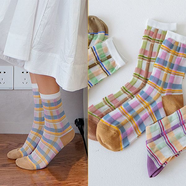 retro plaid female midcalf length socks thin mesh nylon women socks spring colorful harejuku college style soft cozy dress, Black;white
retro plaid female midcalf length socks thin mesh nylon women socks spring colorful harejuku college style soft cozy dress, Black;white