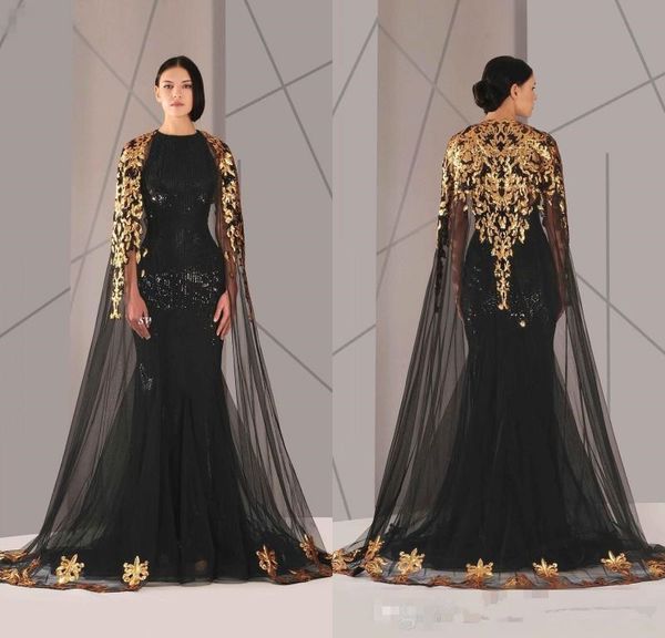 2016 arabic formal pageant evening dresses with cloak gold lace plus size black sequined vestidos de novia prom occasion gown cheap, Black;red
2016 arabic formal pageant evening dresses with cloak gold lace plus size black sequined vestidos de novia prom occasion gown cheap, Black;red