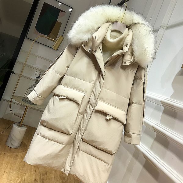 hanzangl белой утка вниз куртка женщина 2019 winter new real big мехового воротника большого карман длинного отрезок толстые теплые сыпучие, Black
hanzangl белой утка вниз куртка женщина 2019 winter new real big мехового воротника большого карман длинного отрезок толстые теплые сыпучие, Black