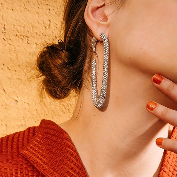 ymyw 1pc personality earrings rhinestone punk hyperbolic long geometric hollow charm shiny modern fashion night-club acc, Silver
ymyw 1pc personality earrings rhinestone punk hyperbolic long geometric hollow charm shiny modern fashion night-club acc, Silver