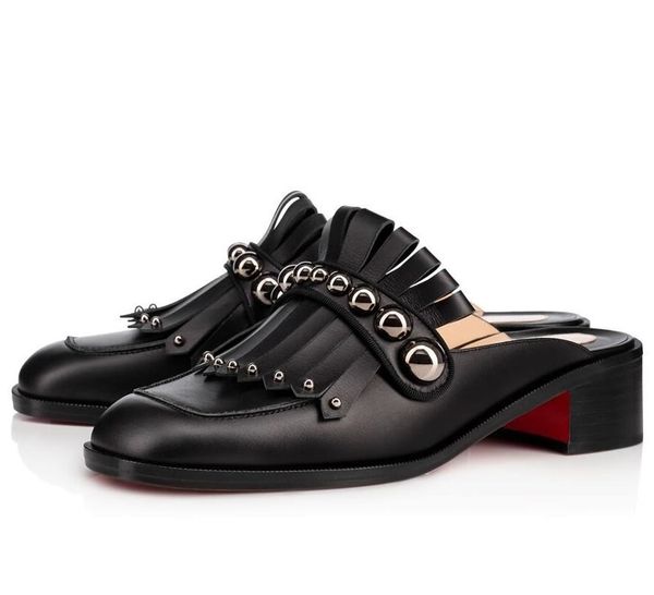 luxury-brand women slipper sandals summer fashion red bottom octavian mula beach slides studs round toe ladies party dress wedding, Black
luxury-brand women slipper sandals summer fashion red bottom octavian mula beach slides studs round toe ladies party dress wedding, Black