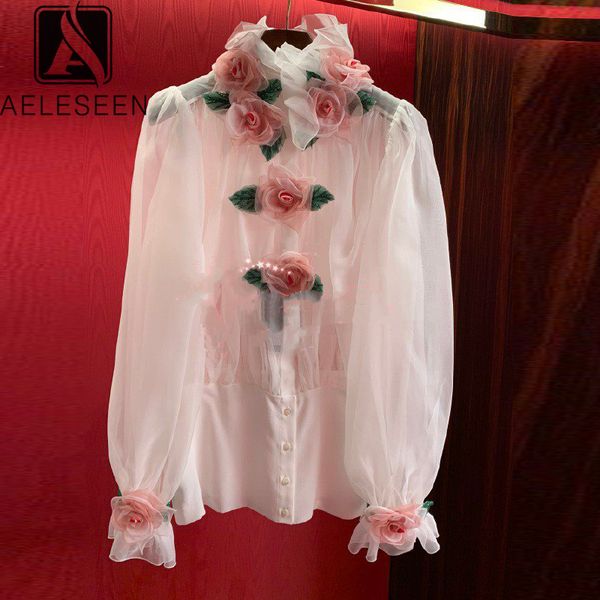 aeleseen runway fashion women blouse 2020 spring summer 3d rose appliques ruffles party holiday white blouse
aeleseen runway fashion women blouse 2020 spring summer 3d rose appliques ruffles party holiday white blouse