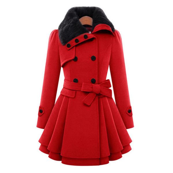 autumn winter women woolen coat long sleeve lapel collar thicken double breasted medium length wool coat ladies warm outwear, Black
autumn winter women woolen coat long sleeve lapel collar thicken double breasted medium length wool coat ladies warm outwear, Black