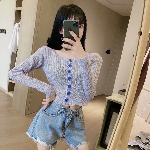 2020 autumn new thin blouse sunscreen long-sleeved buckle sweater jeans shorts two-piece womens clothing, White
2020 autumn new thin blouse sunscreen long-sleeved buckle sweater jeans shorts two-piece womens clothing, White