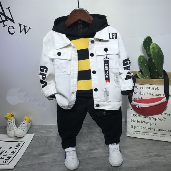 tracksuit for boys children clothing kids clothes sports suit for boys jean jacket + hoodie + pants 3pcs clothing set, White
tracksuit for boys children clothing kids clothes sports suit for boys jean jacket + hoodie + pants 3pcs clothing set, White
