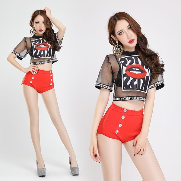 women's jazz dance clothes rave singer's clothes bar women's fruit performance dance collection, Black;red
women's jazz dance clothes rave singer's clothes bar women's fruit performance dance collection, Black;red