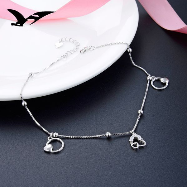 2019 europe and america love hollow anklet women's s925 sterling silver anklet jewelry, Red;blue
2019 europe and america love hollow anklet women's s925 sterling silver anklet jewelry, Red;blue