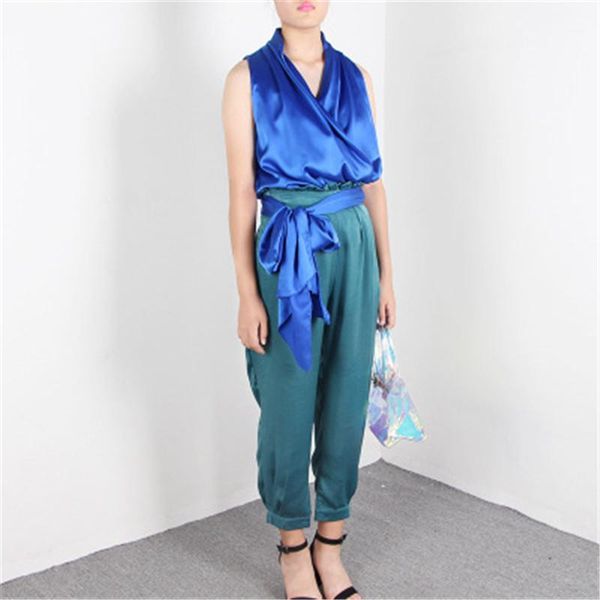 women v neck sleeveless high waist lace up pants female new suits spring harem pants fashion casual two piece set for, Gray
women v neck sleeveless high waist lace up pants female new suits spring harem pants fashion casual two piece set for, Gray