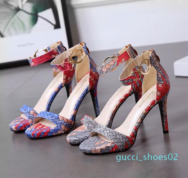 red bottom high heels beautiful color printed woven knitted sandals women summer 9cm size 34 to 39 g02, Black
red bottom high heels beautiful color printed woven knitted sandals women summer 9cm size 34 to 39 g02, Black