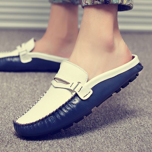 large size 47 genuine leather slippers new style classic men slippers fashion outdoor casual peas shoes moccasin homme de marque, Blue;gray
large size 47 genuine leather slippers new style classic men slippers fashion outdoor casual peas shoes moccasin homme de marque, Blue;gray
