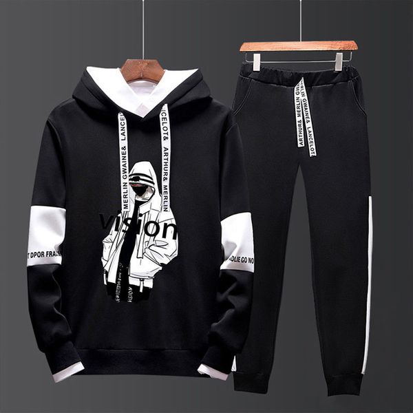 two-piece set students spring autumn men's korean-style trend coat long-sleeve sportswear teenager casual hoodie suit, Black
two-piece set students spring autumn men's korean-style trend coat long-sleeve sportswear teenager casual hoodie suit, Black