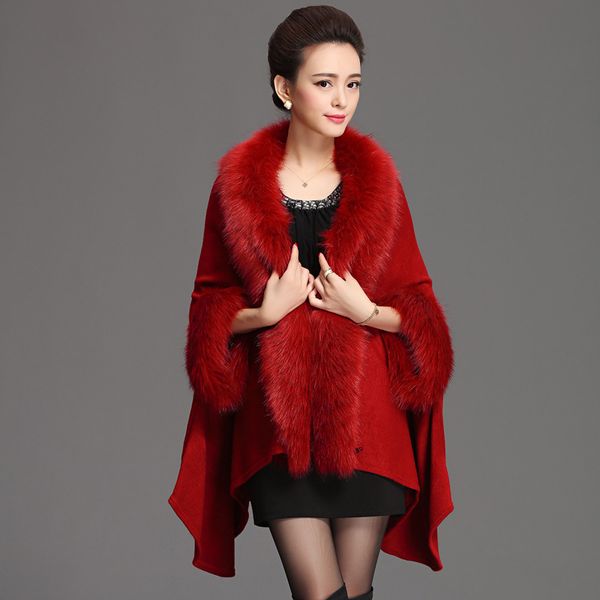 2016 autumn winter women's long cardigans fake fur collar cashmere sweaters shawl knitted cardigan poncho cape q6-78f, Black
2016 autumn winter women's long cardigans fake fur collar cashmere sweaters shawl knitted cardigan poncho cape q6-78f, Black
