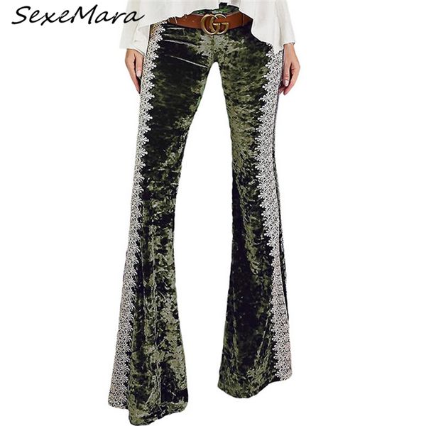 new arrival women flare pants 2020 casual high waist lace patchwork velvet loose pants for ladies, Black;white
new arrival women flare pants 2020 casual high waist lace patchwork velvet loose pants for ladies, Black;white