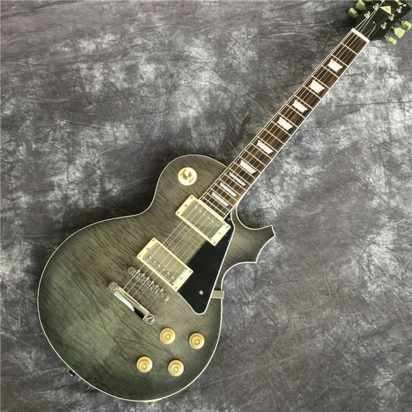 2020 6 string electric guitar, mahogany body with flamed maple smoke grey paint, ing
2020 6 string electric guitar, mahogany body with flamed maple smoke grey paint, ing