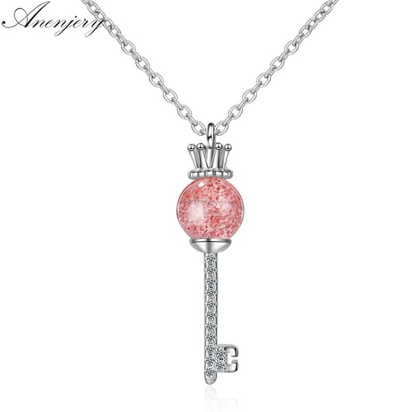 anenjery zircon crown key necklace 925 sterling silver natural strawberry crystal clavicle chain necklace for women s-n308
anenjery zircon crown key necklace 925 sterling silver natural strawberry crystal clavicle chain necklace for women s-n308