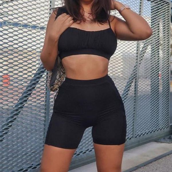 summer tube crop 2 piece women's tracksuit outfits ruched camis & biker shorts sets female 2020 solid ladies set, White
summer tube crop 2 piece women's tracksuit outfits ruched camis & biker shorts sets female 2020 solid ladies set, White