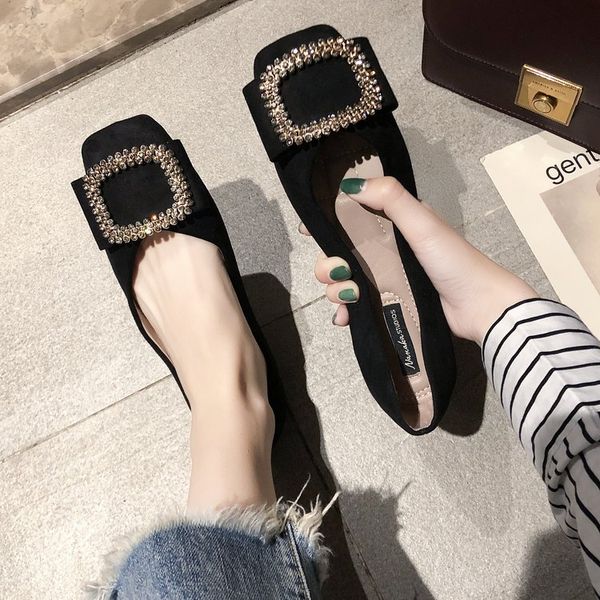 eoeodoit square crystal buckle flats women fashion square toe slip on casual daily work drive driving ballet shoes weekly loafer, Black
eoeodoit square crystal buckle flats women fashion square toe slip on casual daily work drive driving ballet shoes weekly loafer, Black