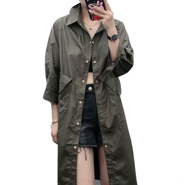 2018 autumn women casual windbreakers solid polyester cargo wide-waisted office lady thin long green black coats korean sa10s30, Tan;black
2018 autumn women casual windbreakers solid polyester cargo wide-waisted office lady thin long green black coats korean sa10s30, Tan;black
