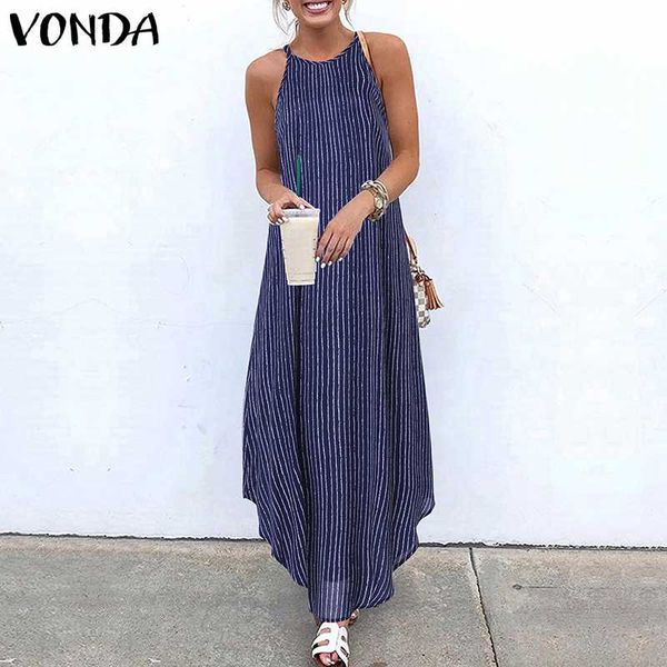 casual dresses vonda women sundress loose spaghetti strap halter neck striped long dress asymmetric hem kaftan plus size vestidos, Black;gray
casual dresses vonda women sundress loose spaghetti strap halter neck striped long dress asymmetric hem kaftan plus size vestidos, Black;gray