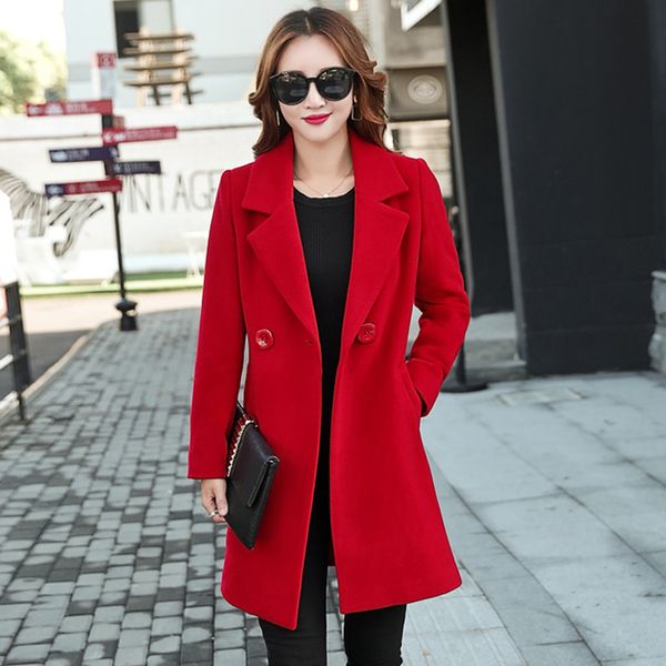 2019 autumn and winter new ladies fashion large size was thin woolen coat, Black;brown
2019 autumn and winter new ladies fashion large size was thin woolen coat, Black;brown