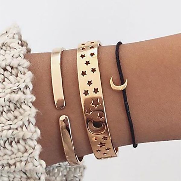 3pcs/set exquisite charm moon star hollow open alloy bracelets women fashion jewelry gifts, Golden;silver
3pcs/set exquisite charm moon star hollow open alloy bracelets women fashion jewelry gifts, Golden;silver