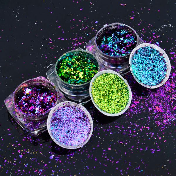 1 box chameleon nail sequins glitter holographic powder dust dazzling transparent manicure nail art glitter sheet decorations, Silver;gold
1 box chameleon nail sequins glitter holographic powder dust dazzling transparent manicure nail art glitter sheet decorations, Silver;gold