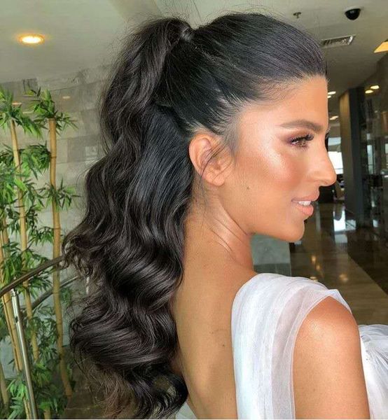 celebrity women wavy ponytail human hair extension hairpiece, wraps natural indian virgin hair body wave drawstring human hair pony tails, Black
celebrity women wavy ponytail human hair extension hairpiece, wraps natural indian virgin hair body wave drawstring human hair pony tails, Black