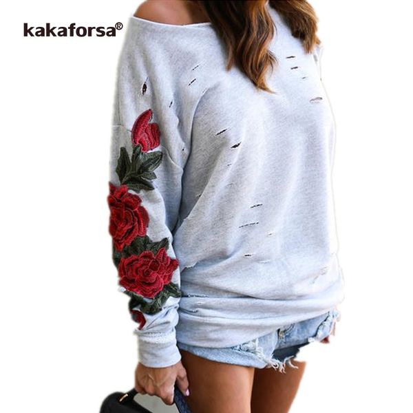 kakaforsa women rose print tshirt casual long sleeve holes beloose plus size graphic tees one shoulder t-shirt, White
kakaforsa women rose print tshirt casual long sleeve holes beloose plus size graphic tees one shoulder t-shirt, White