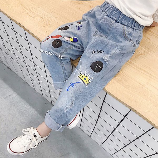 children's jeans 2019 spring clothing new style korean-style middle and large men and women children graffiti cowboy trousers ch, Blue
children's jeans 2019 spring clothing new style korean-style middle and large men and women children graffiti cowboy trousers ch, Blue