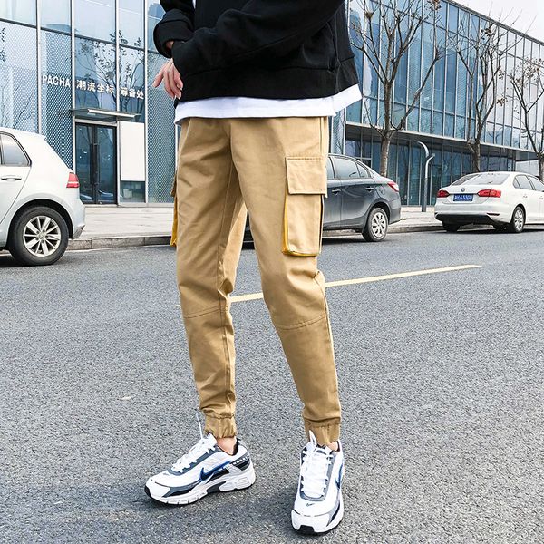 2019 men's cotton more pocket trousers bound feet sports casual pants leisure fashion trend male pants joggers sweatpants m-5xl, Black
2019 men's cotton more pocket trousers bound feet sports casual pants leisure fashion trend male pants joggers sweatpants m-5xl, Black