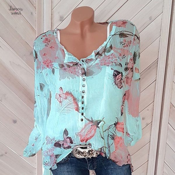 blouse button women shirts casual spring v neck chiffon camisa regular feminina long sleeve ladies print blouse femme shirt, White
blouse button women shirts casual spring v neck chiffon camisa regular feminina long sleeve ladies print blouse femme shirt, White