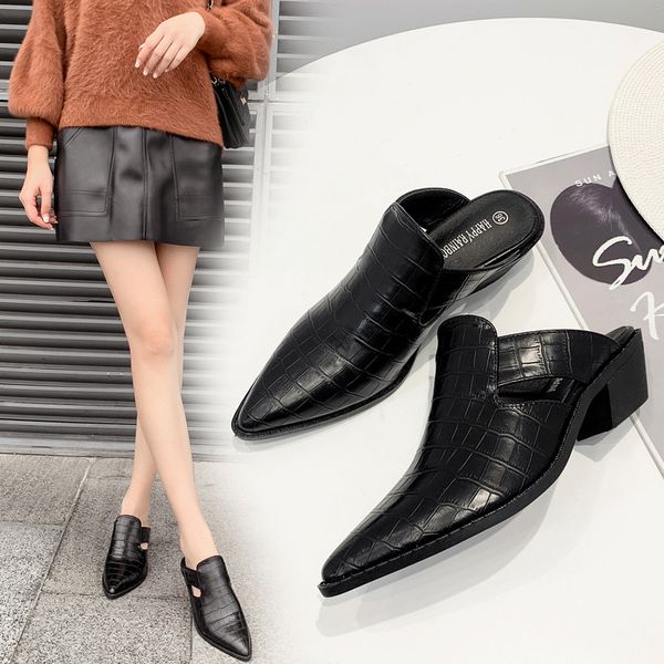 cover toe slippers women summer shoes lady slides pantofle med fashion heeled mules square heel pointed girl 2020 luxury heels, Black
cover toe slippers women summer shoes lady slides pantofle med fashion heeled mules square heel pointed girl 2020 luxury heels, Black