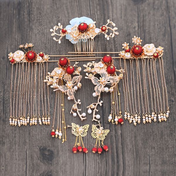 brides headgear chinese style phoenix crown step swing suit wedding hear wear accessories, Golden;white
brides headgear chinese style phoenix crown step swing suit wedding hear wear accessories, Golden;white