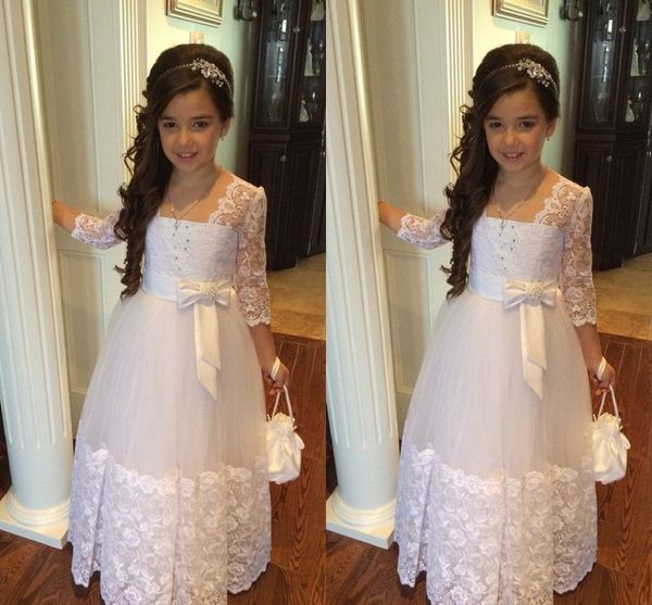 lovely lace princess flower girl dresses for wedding with illusion sleeves square beaded pearls bow toddler wedding gowns kids prom dress, White;blue
lovely lace princess flower girl dresses for wedding with illusion sleeves square beaded pearls bow toddler wedding gowns kids prom dress, White;blue