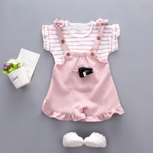 girls clothing sets children summer cotton striped printing tee + braces pants playsuit kids suit, White
girls clothing sets children summer cotton striped printing tee + braces pants playsuit kids suit, White