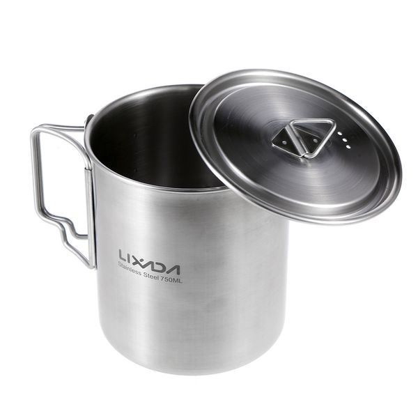 lixada 750ml stainless steel pot portable water mug cup with lid and foldable handle outdoor camping cooking picnic cup
lixada 750ml stainless steel pot portable water mug cup with lid and foldable handle outdoor camping cooking picnic cup