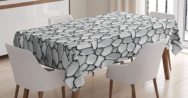 grey and black tablecloth rubble masonry themed graphic pattern little pebble stones pavement dining room kitchen table cover
grey and black tablecloth rubble masonry themed graphic pattern little pebble stones pavement dining room kitchen table cover