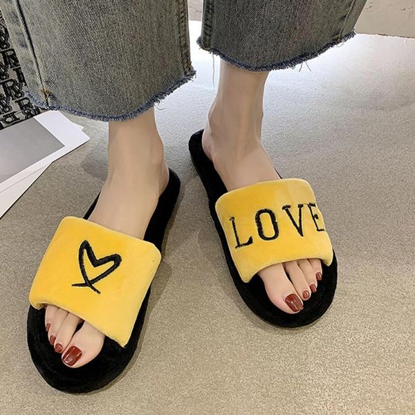 women fur slides love letter house shoes summer slippers women open toe fluffy flip flops ladies non-slip plush slippers shoes, Black
women fur slides love letter house shoes summer slippers women open toe fluffy flip flops ladies non-slip plush slippers shoes, Black