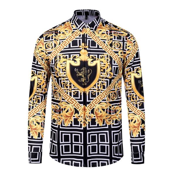 new men's shirts fashion casual men medusa shirt gold floral slim shirt men, White;black
new men's shirts fashion casual men medusa shirt gold floral slim shirt men, White;black