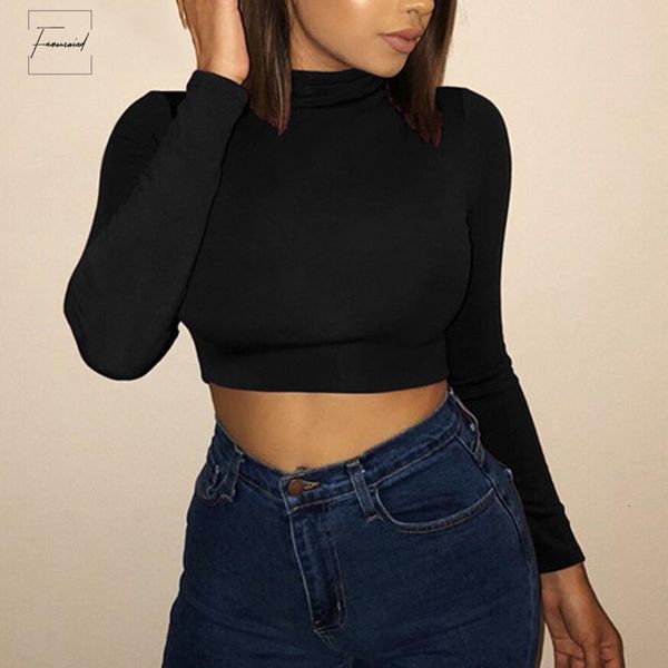 high white black t shirt fashion skinny casual long sleeve crop solid basic nadafair neck t shirt female
high white black t shirt fashion skinny casual long sleeve crop solid basic nadafair neck t shirt female