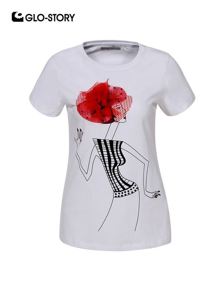 glo-story 2019 new women fashion lace appliques character print short sleeve t-shirts summer women's clothing wpo-8152, White
glo-story 2019 new women fashion lace appliques character print short sleeve t-shirts summer women's clothing wpo-8152, White