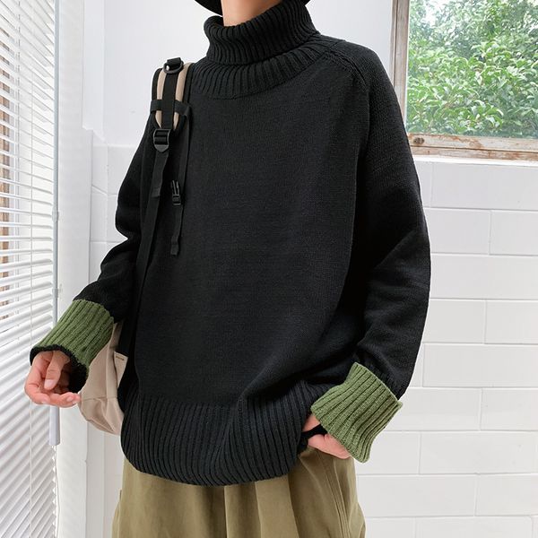 winter turtleneck sweater men's warm fashion contrast knit pullover men wild loose knitting sweaters male sweter clothes -2xl, White;black
winter turtleneck sweater men's warm fashion contrast knit pullover men wild loose knitting sweaters male sweter clothes -2xl, White;black