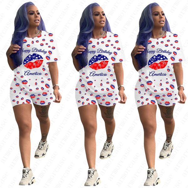women two piece outfits designer letters american independence day star lip printing short sleeve t shirt shorts set sports suit d52512, White
women two piece outfits designer letters american independence day star lip printing short sleeve t shirt shorts set sports suit d52512, White