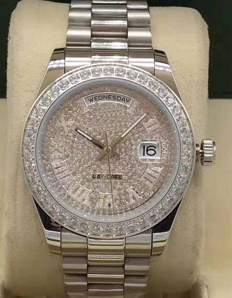 new 41mm diamond outer ring diamond dial luxury automatic mechanical sports watch 316 steel presidential calendar watch242j, Slivery;brown
new 41mm diamond outer ring diamond dial luxury automatic mechanical sports watch 316 steel presidential calendar watch242j, Slivery;brown