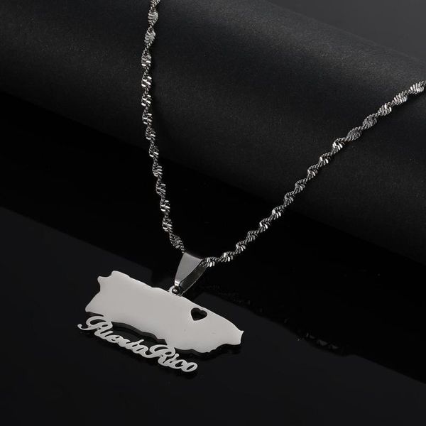 stainless steel trendy puerto rico map pendant necklaces pr puerto ricans map heart chain jewelry, Silver
stainless steel trendy puerto rico map pendant necklaces pr puerto ricans map heart chain jewelry, Silver