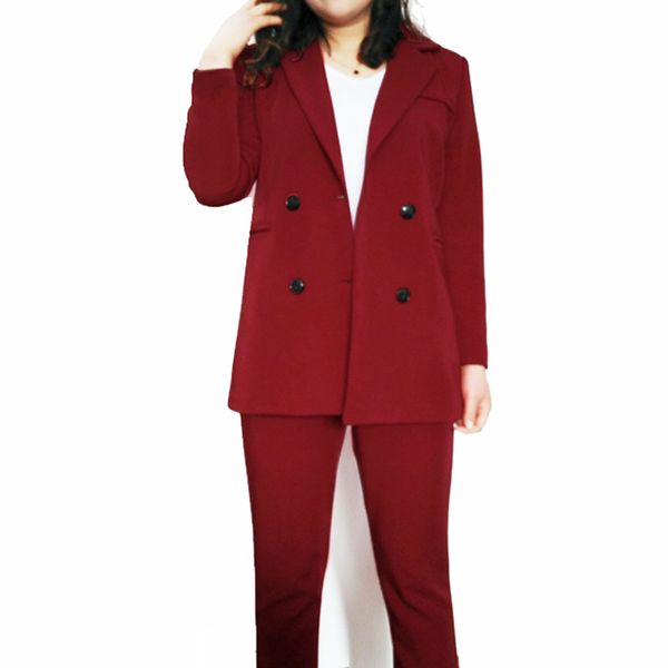 spring and autumn new large size women's double-breasted suit nine points feet pants suit banquet casual professional, White;black
spring and autumn new large size women's double-breasted suit nine points feet pants suit banquet casual professional, White;black